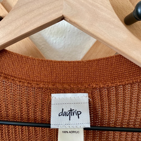 Daytrip Burnt Orange Cardigan Sweater - Picture 3 of 6